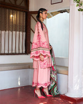 Unstitched 3-PC Embroidered Cotton Silk Dupatta By Jugnu | Ravi